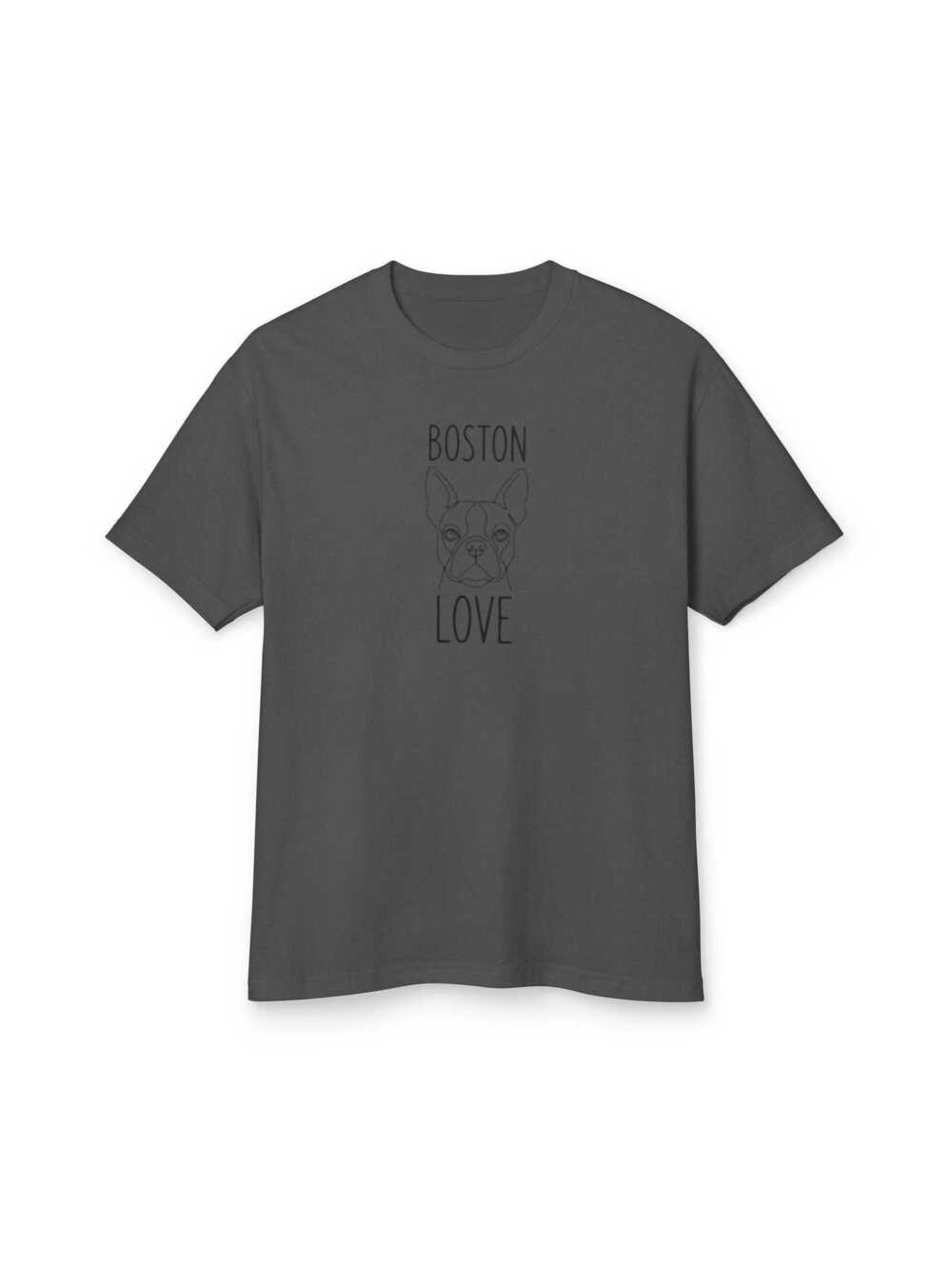 Boston Terrier T-Shirt, Minimalist Design, Garment-Dyed Cotton, Relaxed Fit